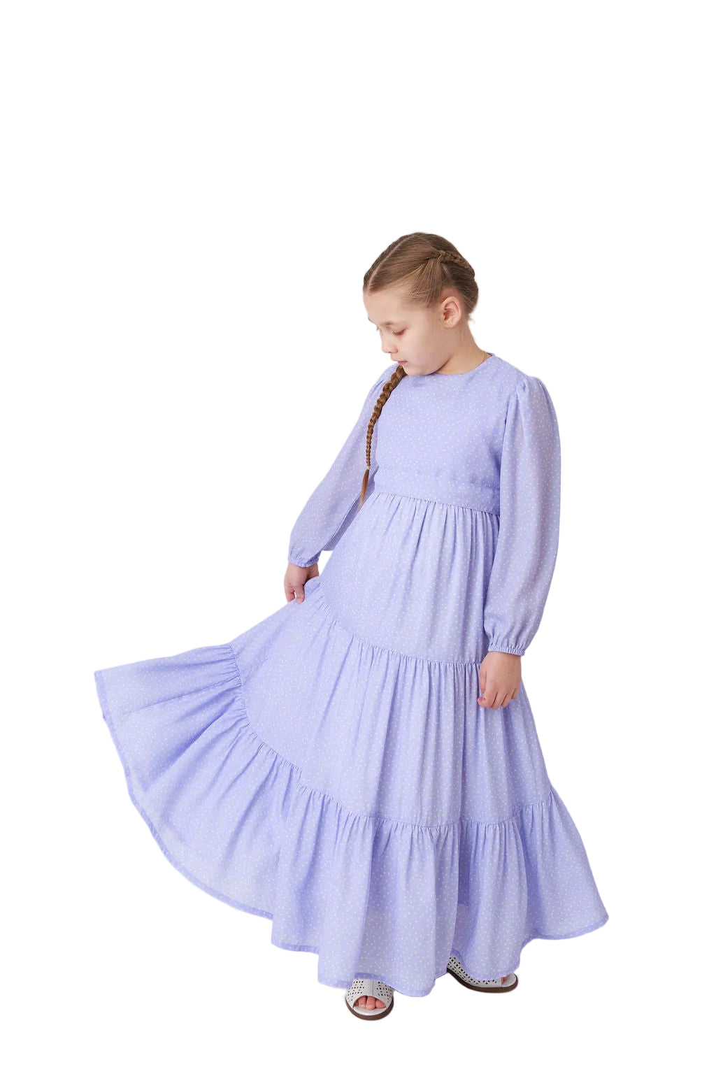 Russian Orthodox Violet Polka Dot Dress