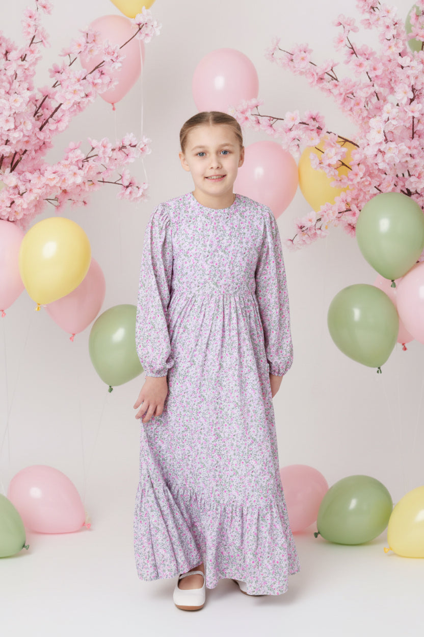 russian traditional dress Russian Traditional Lavender Flower Dress for Children