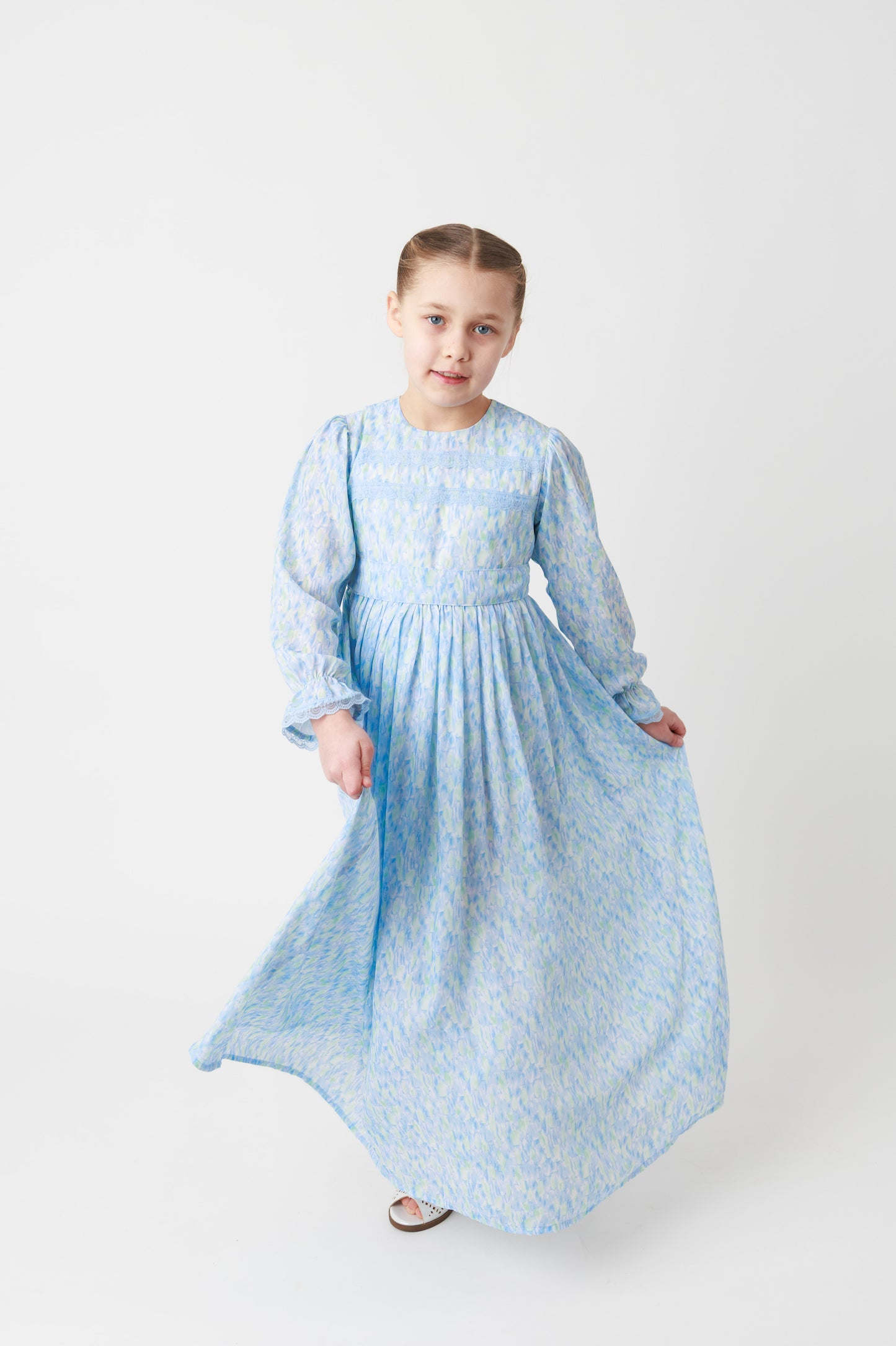 Russian Traditional Orthodox Blue Tie Dye Dress
