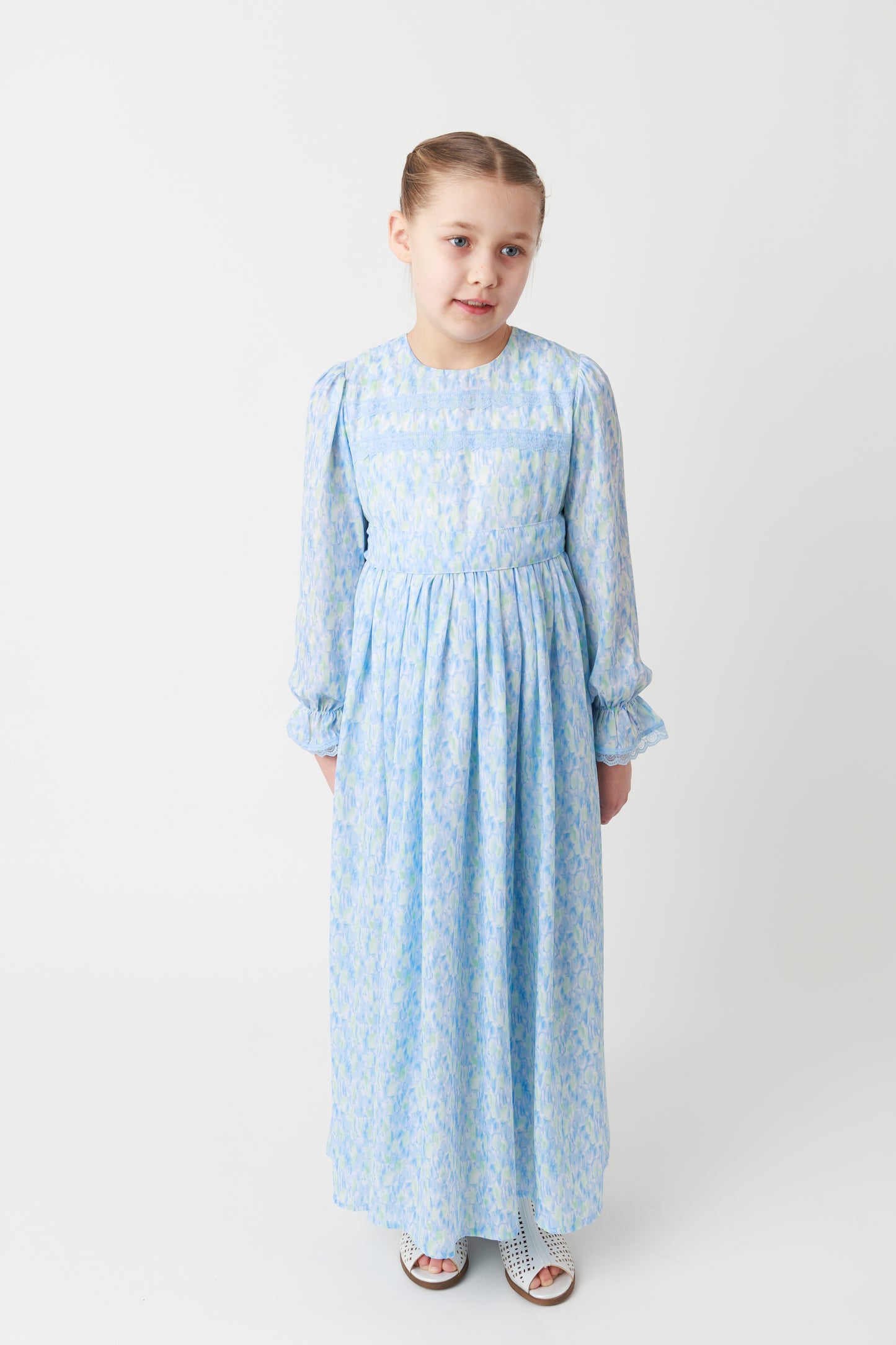 Russian Traditional Orthodox Blue Tie Dye Dress