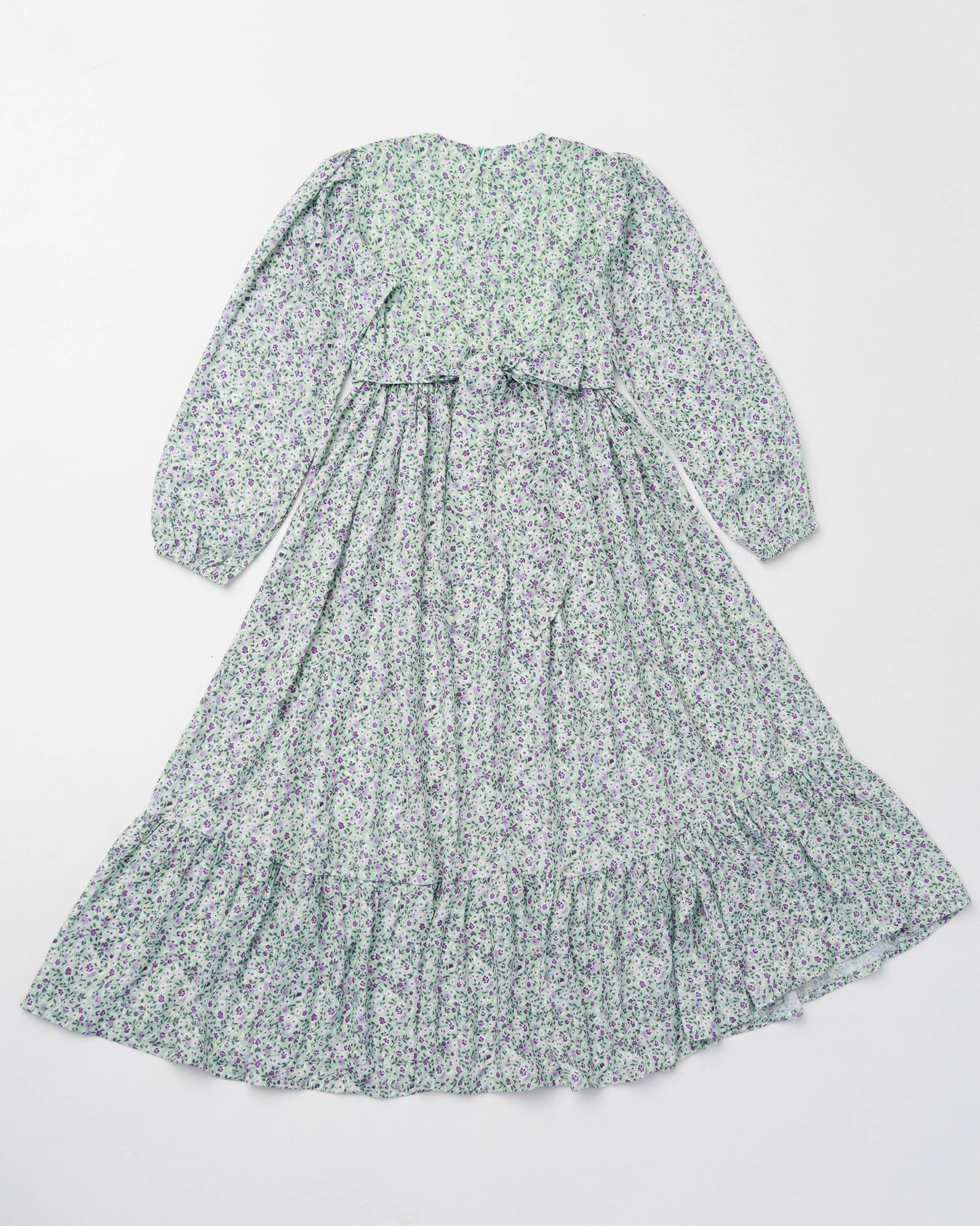 Light Green Flower Dress for Kids - Russian Orthodox Design