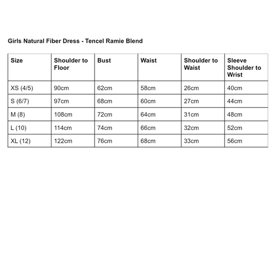 Girls Natural Fiber Dress - Tencel Ramie Blend | Ruffle Dress