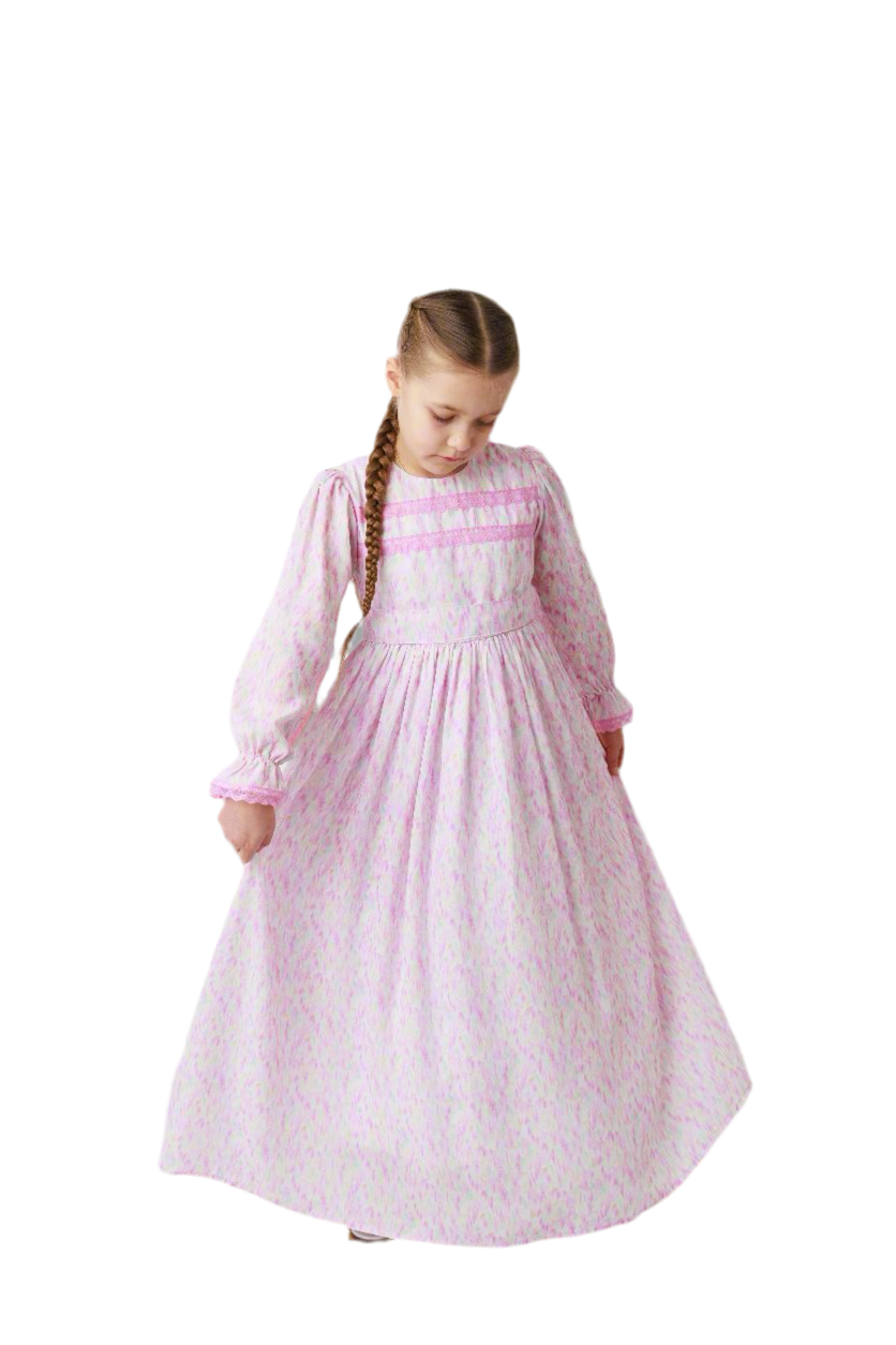 Russian Traditional Pink Tie Dye Dress - Orthodox