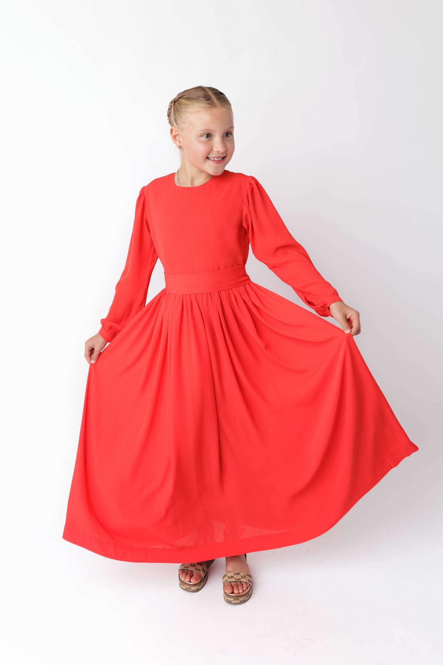 Solid Red Dress for Children - Stylish & Comfortable