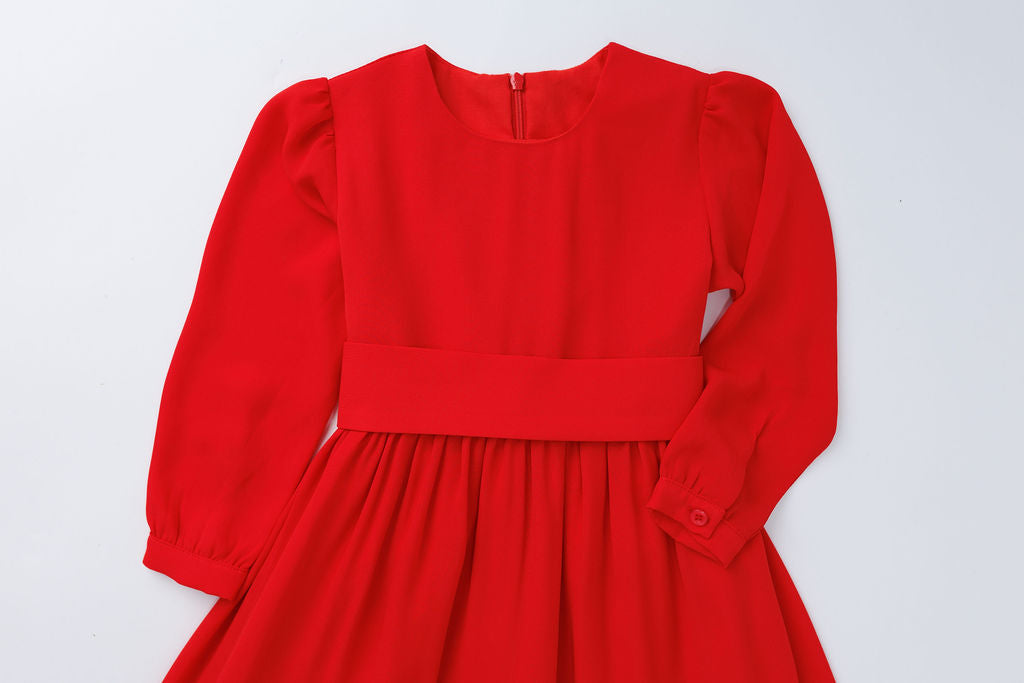 Solid Red Dress for Children - Stylish & Comfortable