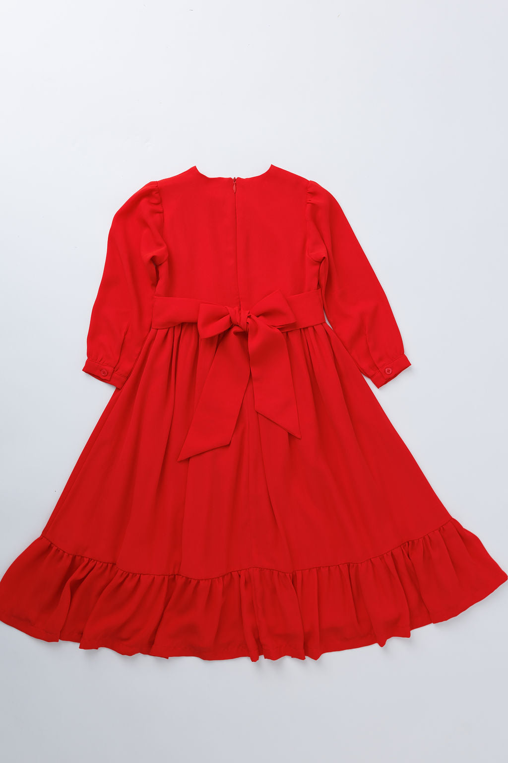 NEW Solid Red Ruffle Dress 2Y-5Y | Stylish & Comfortable Russian Traditional Dress - MonkeyFish