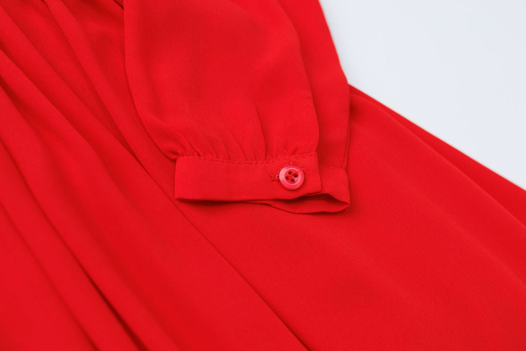 Solid Red Ruffle Dress 2Y-5Y | Stylish & Comfortable Russian Traditional Dress - MonkeyFish