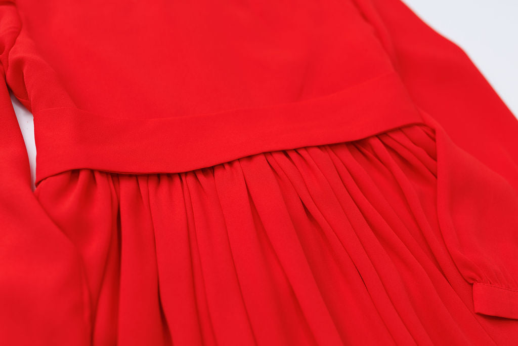 Solid Red Ruffle Dress 2Y-5Y | Stylish & Comfortable Russian Traditional Dress - MonkeyFish