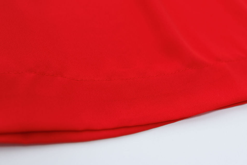 Solid Red Ruffle Dress 2Y-5Y | Stylish & Comfortable Russian Traditional Dress - MonkeyFish