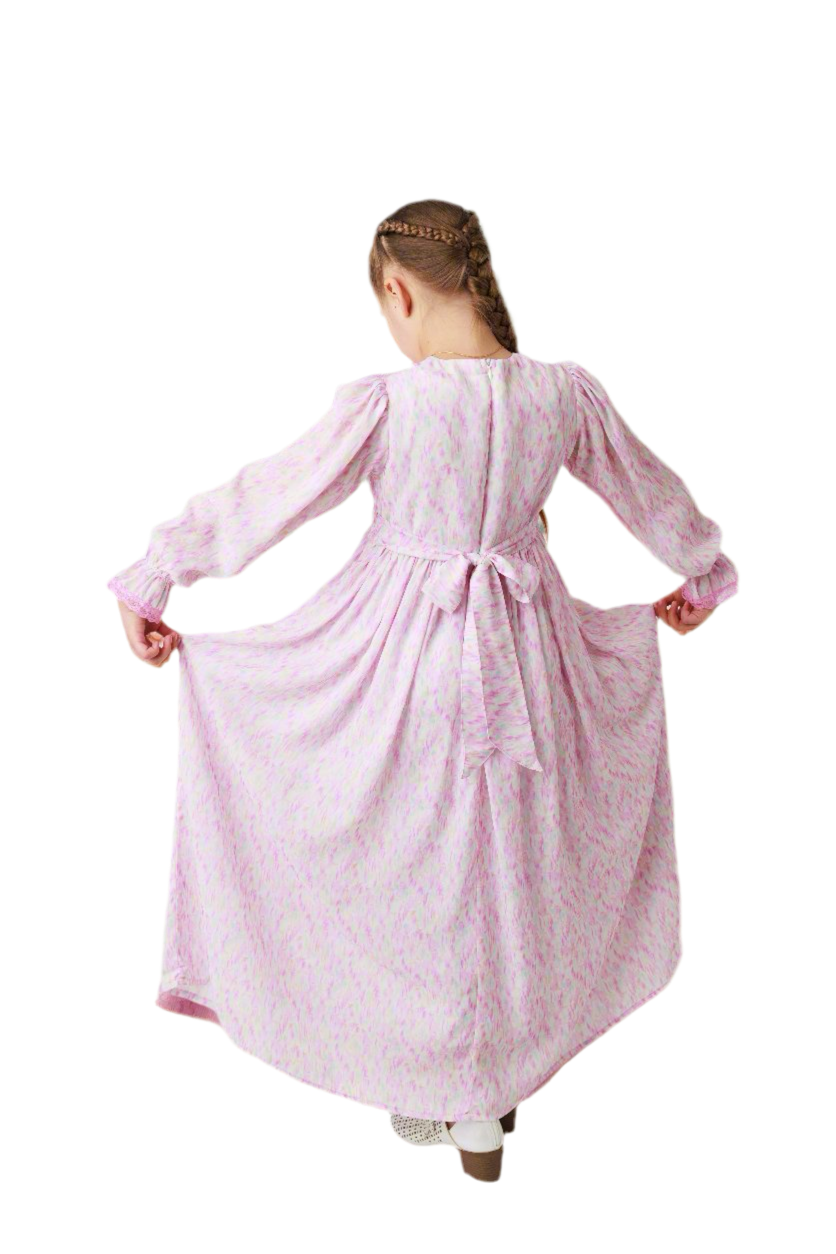 Russian Traditional Pink Tie Dye Dress - Orthodox