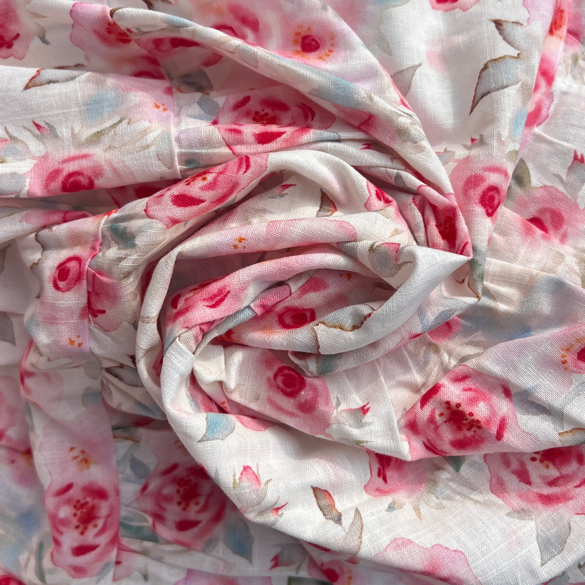 Cotton Girls Pink Rose Floral Dress