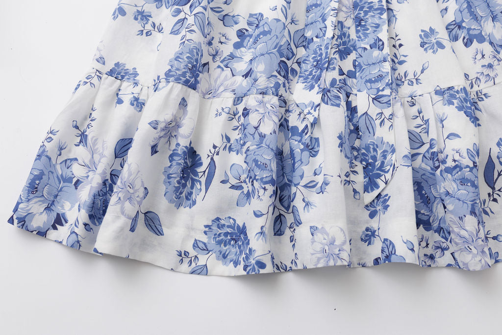 Girls Natural Fiber Dress - Tencel Ramie Blend | Ruffle Dress