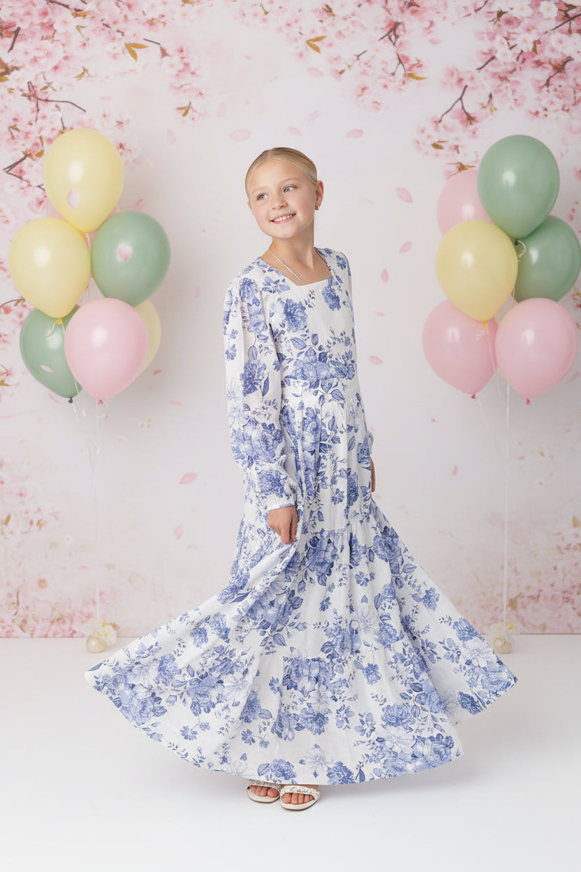 Girls Natural Fiber Dress - Tencel Ramie Blend | Ruffle Dress