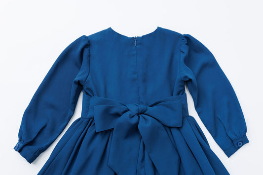 Traditional Talichka Dress for Children - Solid Blue