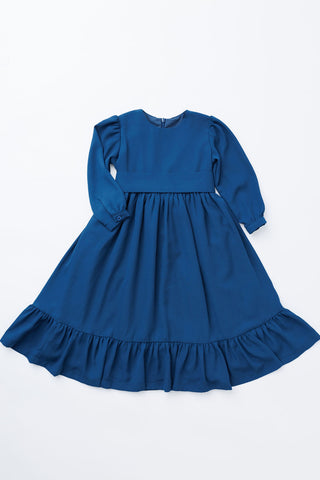 NEW Solid Blue Ruffle Dress 2Y-5Y