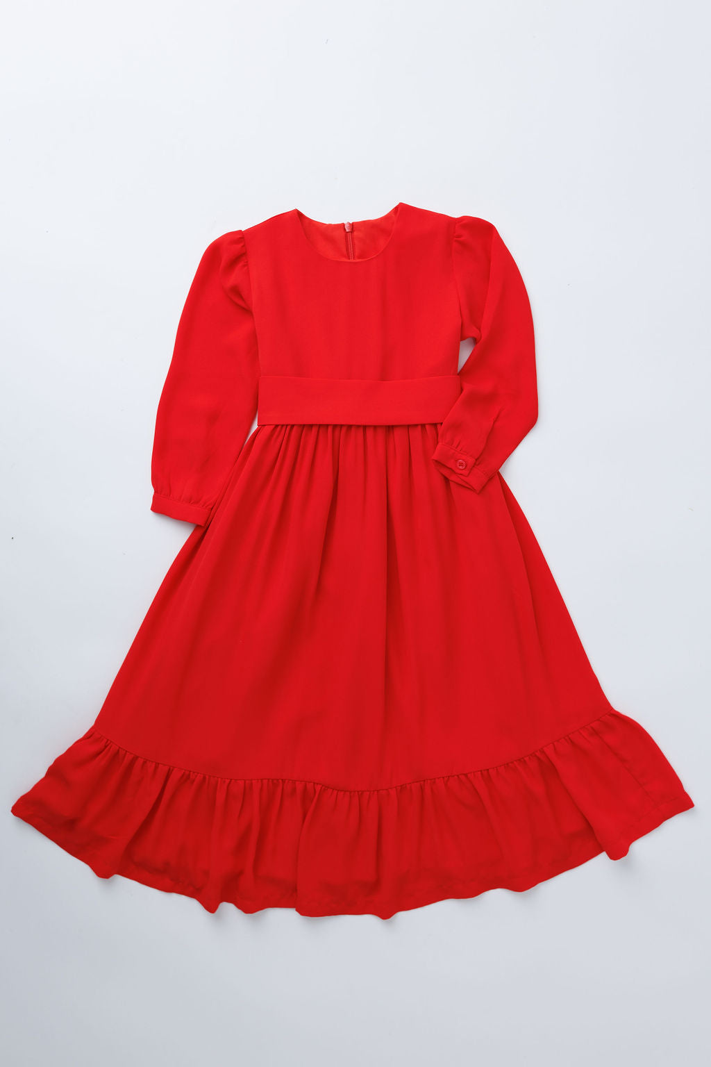 NEW Solid Red Ruffle Dress 2Y-5Y