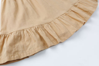 NEW Cotton Khaki Ruffle Dress 2Y-5Y