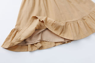 NEW Cotton Khaki Ruffle Dress 2Y-5Y