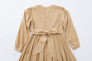 NEW Cotton Khaki Ruffle Dress 2Y-5Y